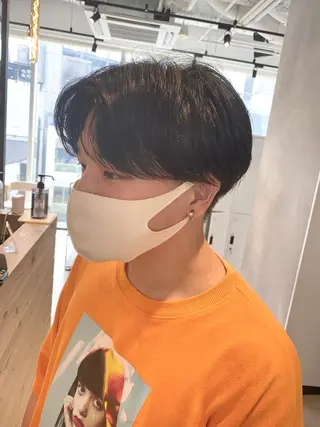 ショート パーマ メンズ ピンク/ベージュ /似合わせ/田島百華のヘアスタイル