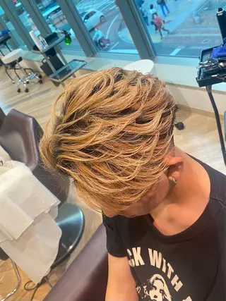 ショート パーマ メンズ メンズ特化/フェザー /パーマ/伊勢元のヘアスタイル