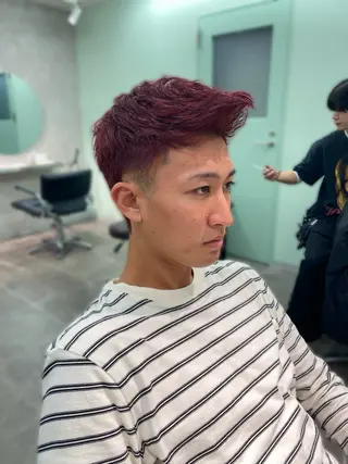 カラー メンズ 韓国レイヤーカット 🇰🇷✨朝生菜楓のヘアスタイル