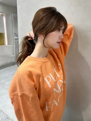 セミロング カラー ヘアアレンジ fumika🎀 ベージュのヘアスタイル