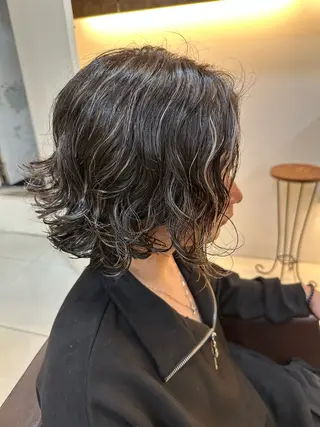 セミロング カラー パーマ 海外風パーマ 健人のヘアスタイル