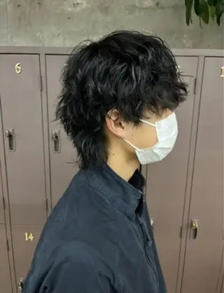 ショート パーマ メンズ ナガノリノ /ボブ/ ベージュ/暖色のヘアスタイル