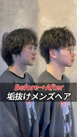 ショート パーマ メンズ k.e.y銀座店所属・安藤幹人 メンズカット/パーマのヘアスタイル