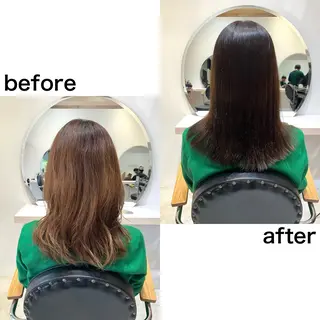 ミディアム カラー パーマ 川間 将彦のヘアスタイル