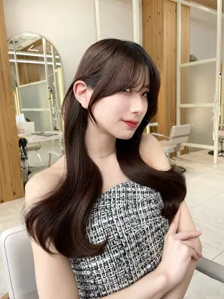 ロング カラー 🇰🇷韓国風くびれ ヘア🇰🇷中村優大のヘアスタイル