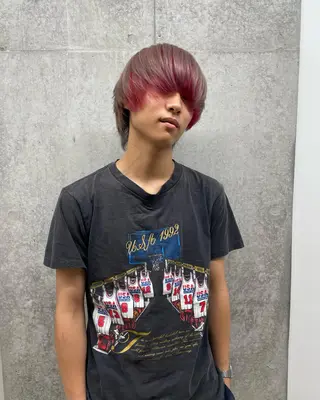 ミディアム カラー メンズ yuika .のヘアスタイル