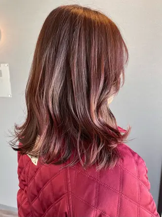 ミディアム カラー 艶カラー🌙縮毛矯正 /ボブ【Reina】のヘアスタイル