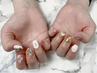 ロング カラー ネイル Q Free nailsのネイルデザイン