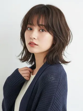 ミディアム サラ艶髪が得意/ 新崎CRISTINAのヘアスタイル