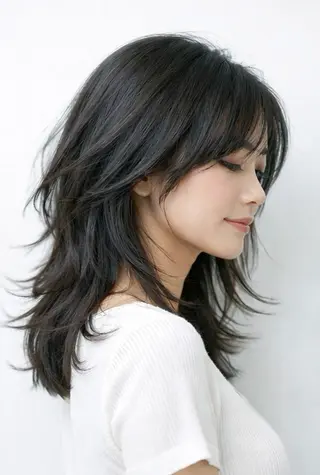 ミディアム カラー 池袋レイヤーカット/ 顔まわりtaigaのヘアスタイル