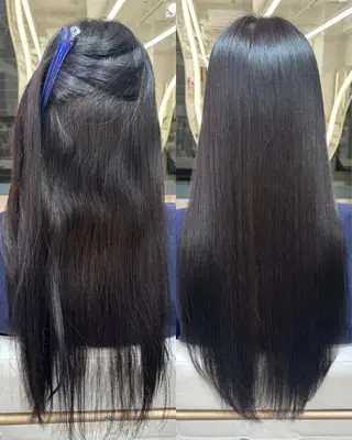 ロング パーマ 韓国レイヤー/ 顔まわり/西野和裕のヘアスタイル