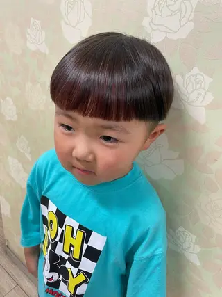 ショート カラー キッズ 徳留 もも花のヘアスタイル