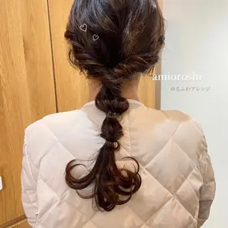 セミロング ヘアアレンジ mai 🎀 / ガーリーヘア ♡のヘアスタイル