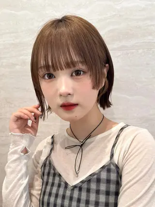 ミディアム 🫧ボブ／縮毛矯正／ 韓国／ゆーな🫧‪のヘアスタイル