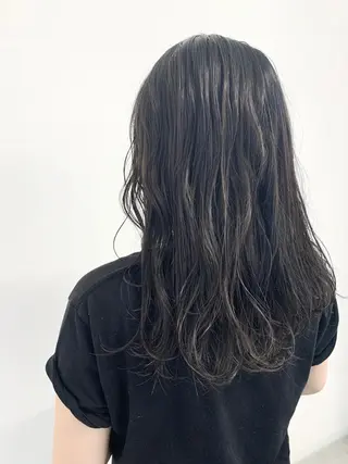 セミロング カラー 色白に見える暗髪 梅田・増田のヘアスタイル