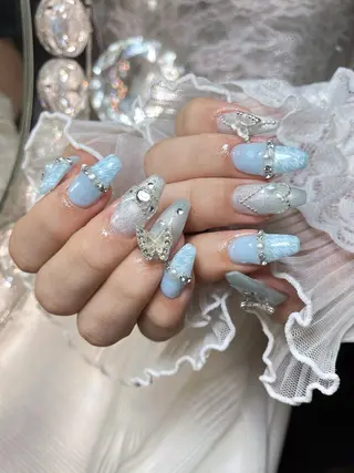 ネイル 23時まで❤︎韓国、 ワンホンネイルのネイルデザイン