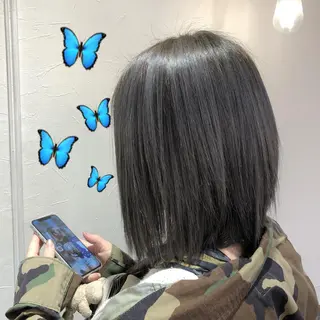 ミディアム カラー 艶カラー/韓国顔周り 🎀mamiのヘアスタイル