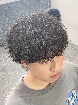 パーマ メンズ パーマ/ダブルカラー ブリーチ⭐️海斗のヘアスタイル