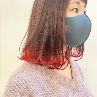 ミディアム カラー 嶋佐 昌大 シマサマオのヘアスタイル