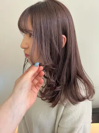 セミロング カラー 顔周りカット/透明感 カラー✂️MEIのヘアスタイル