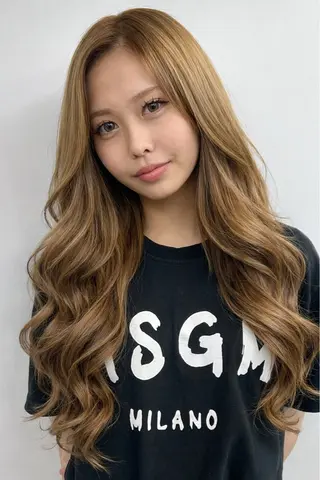 ロング カラー づまさん カラーエクステ難波のヘアスタイル
