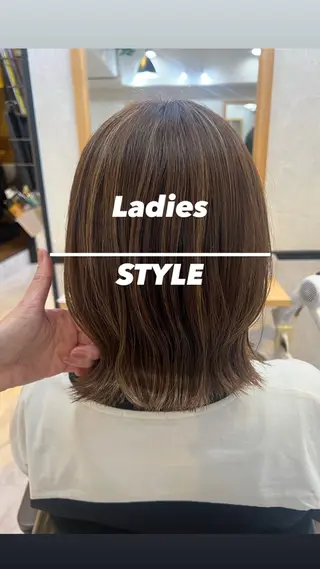 ミディアム 大人女性ぼかし メンズ強化🦙平作のヘアスタイル