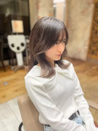 ミディアム 前髪顔まわりカット 🌈中村海聖のヘアスタイル