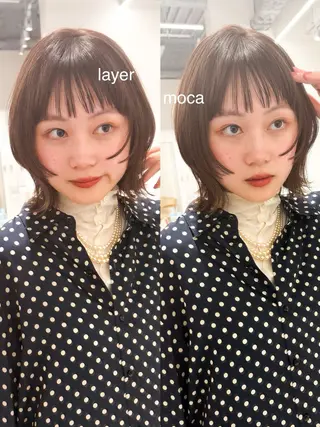 ミディアム おしゃれボブ/暖色 カラー🧶いろはのヘアスタイル