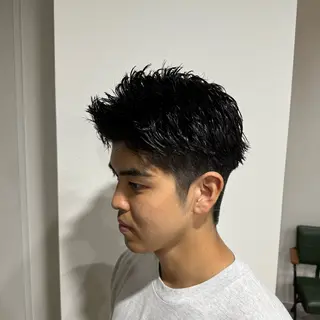 パーマ メンズ 平尾/艶カラー/ アッシュ系/中川誠大のヘアスタイル