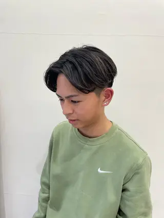 メンズ 慎太朗/パーマ/ボブ /センターパートのヘアスタイル