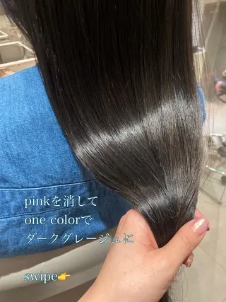 ロング カラー ヘアアレンジ オリーブ透明感カラー 表参道/MIKUのヘアスタイル