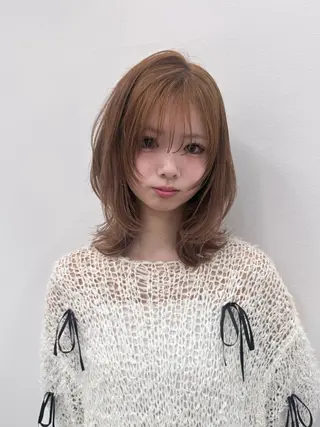 ミディアム sora/ 暖色カラー🌷のヘアスタイル