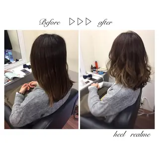 ミディアム カラー パーマ ヘアアレンジ 成松 勇治のヘアスタイル