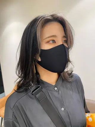 セミロング カラー 髪質改善/白髪ぼかし レイヤー　🌱千咲季のヘアスタイル