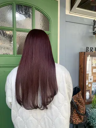 ロング カラー 清水千優/パーマ/透 明感カラー/メンズのヘアスタイル