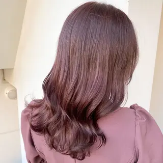 セミロング カラー パーマ ヘアアレンジ メンズ キッズ 艶ピンク*ヘアセット 🌙shioriのヘアスタイル