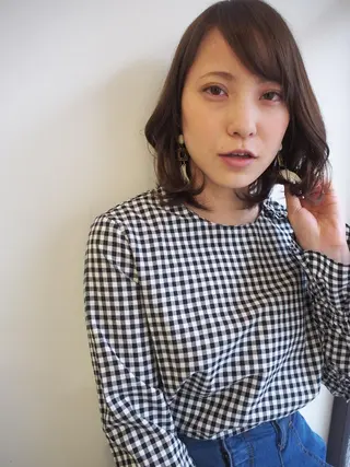 セミロング カラー 二宮 早智子のヘアスタイル