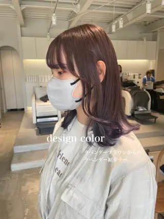 セミロング カラー 峯崎 葵のヘアスタイル