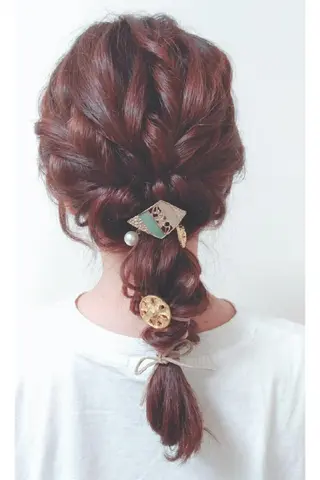 ミディアム ヘアアレンジ 美髪水素カラー✨ 迫田ゆりのヘアスタイル