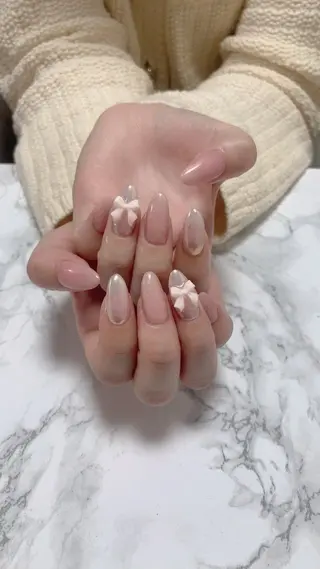 ネイル はな💎ネイル ワンホン、長さ出しのネイルデザイン