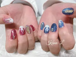 カラー ネイル 芦辺 香奈のネイルデザイン