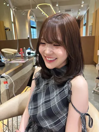 セミロング カラー lafithhair ruu.南本庄のヘアスタイル