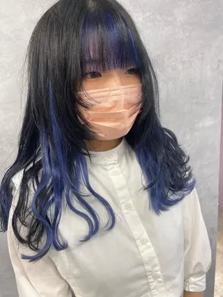 ロング カラー オフホワイトアンドなんば所属・福西 洋斗のヘアスタイル