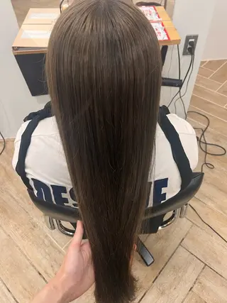 ロング カラー パーマ/縮毛矯正 /韓国風/佐藤里咲のヘアスタイル