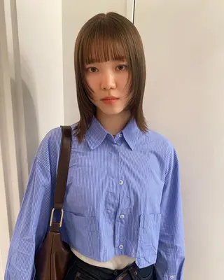 ミディアム カラー パーマ riria/ボブ /ブラウンカラー🎀のヘアスタイル