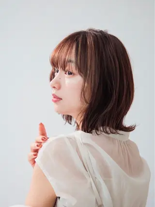 ミディアム カラー ヘアアレンジ 朝田 拓実のヘアスタイル