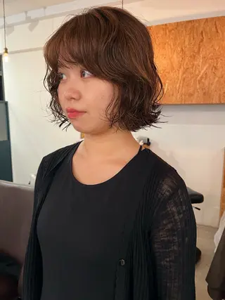 ショート パーマ 暖色/パーマ 🌼クニトウメイのヘアスタイル