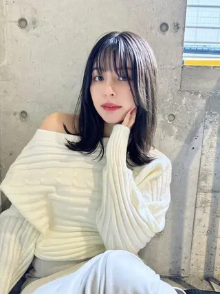 ミディアム 難波/ヘアカラー 藤原育美のヘアスタイル