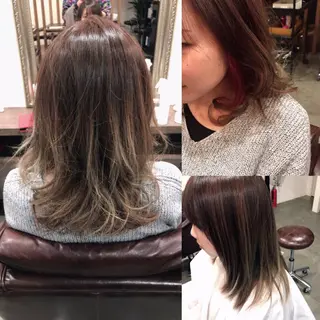 ミディアム カラー レイヤーカット匠 イソザキノリユキのヘアスタイル