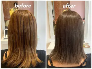 セミロング カラー ベージュカラー⌇﻿ くびれヘア.𐙚心音のヘアスタイル